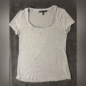 White House Black Market Light Gray Short Sleeve Top